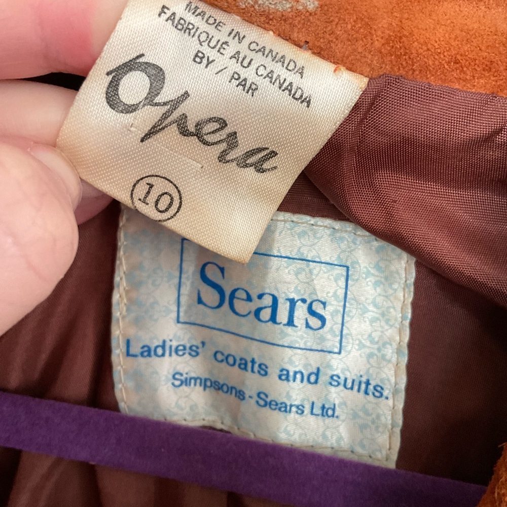 Vintage 60s 70s Opera Snap Front Suede Coat - Picture 3 of 8